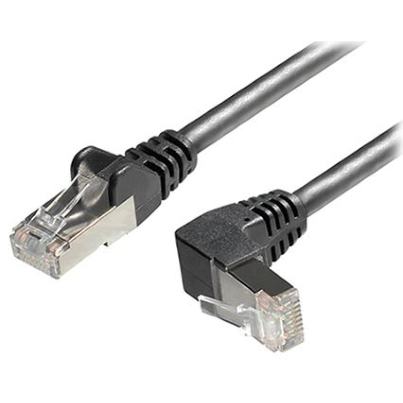 Transmedia TI45-0,5L, Cat6A SFTP kabel, 0.5m, crni