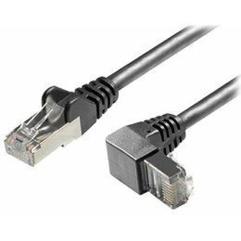 Transmedia TI46-0,5L, Cat6A SFTP kabel, 0.5m, crni