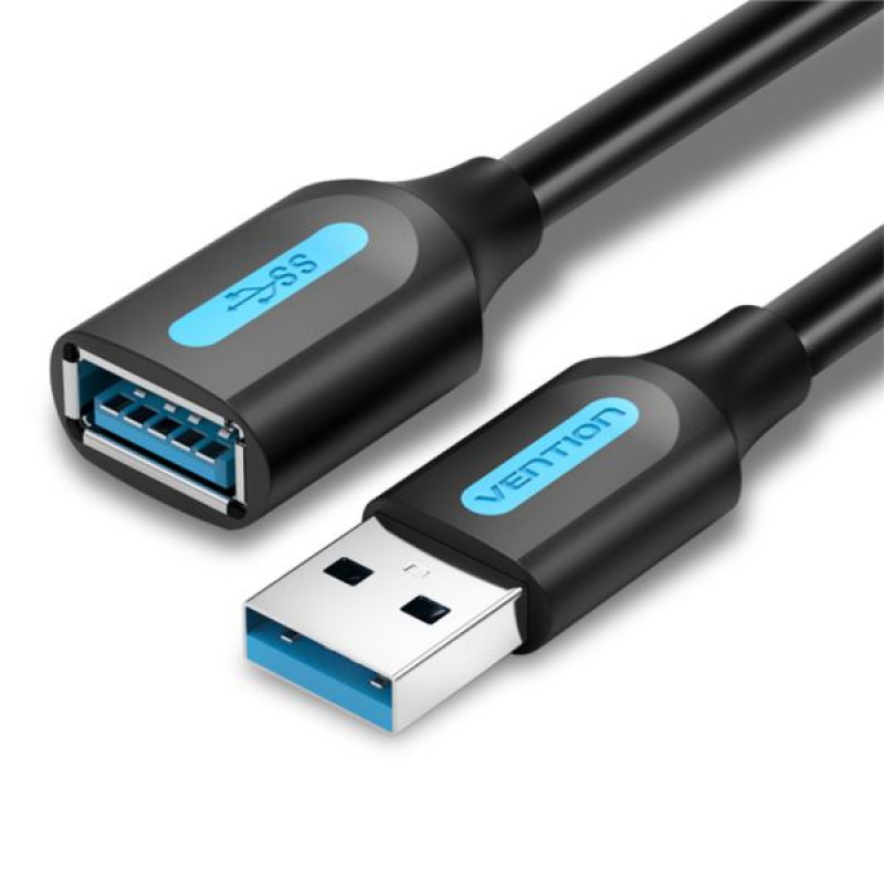 Vention USB-A M / USB-A F kabel, 3m, crni