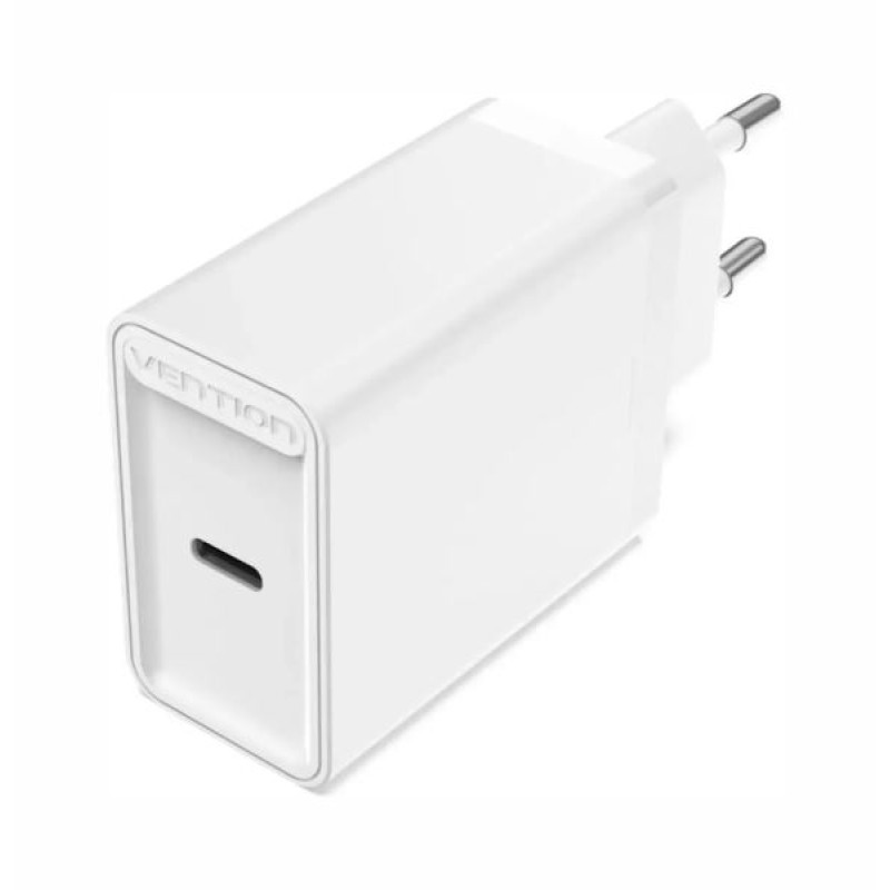 Vention 1-port USB-C zidni punjač, bijeli