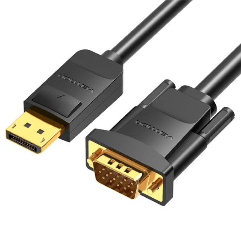 Vention HBLBH, Display Port / VGA kabel, 2m, crni