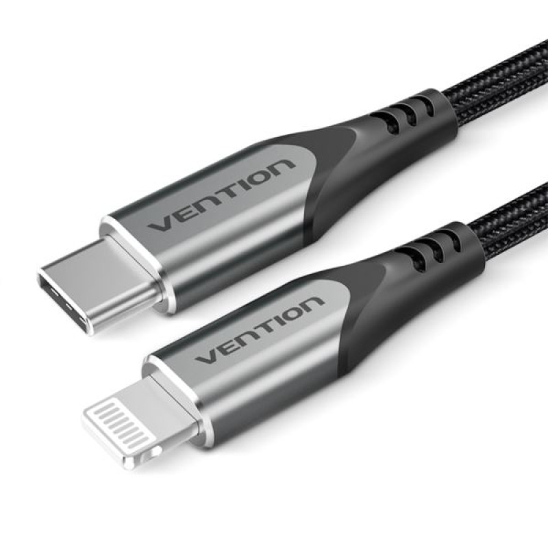 Vention TACHF, USB-C / Lightning kabel, 1m, sivi