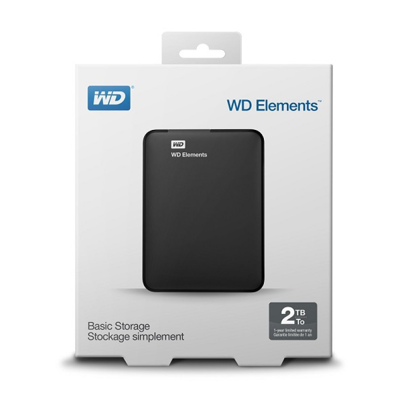 Western Digital Elements, 2TB, 2.5inch, prijenosni HDD, USB 3.0, crni