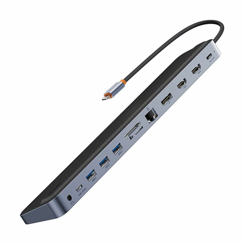 Baseus EliteJoy Gen2, USB-C Hub, 12-Port, sivi